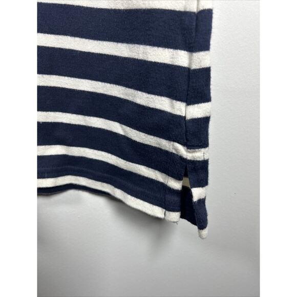 L L Bean Size Medium SAILOR Navy Blue & White Dress Stripe Knee Length - Picture 6 of 7